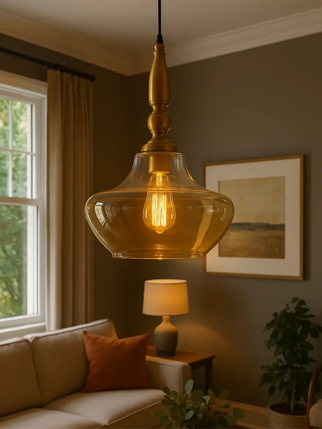 Amber Hanging Light | 3927-1