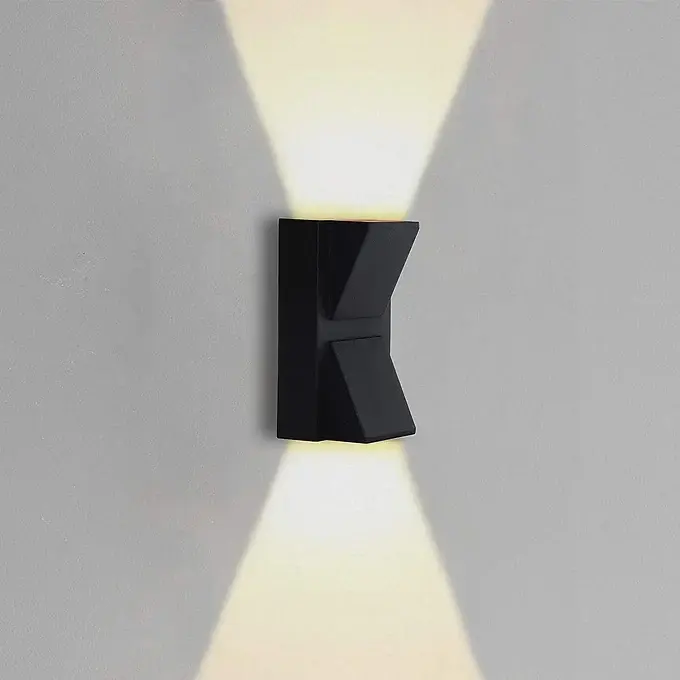 UP DOWN K Shaped 6W Outdoor Wall Mounted Light, Warm White